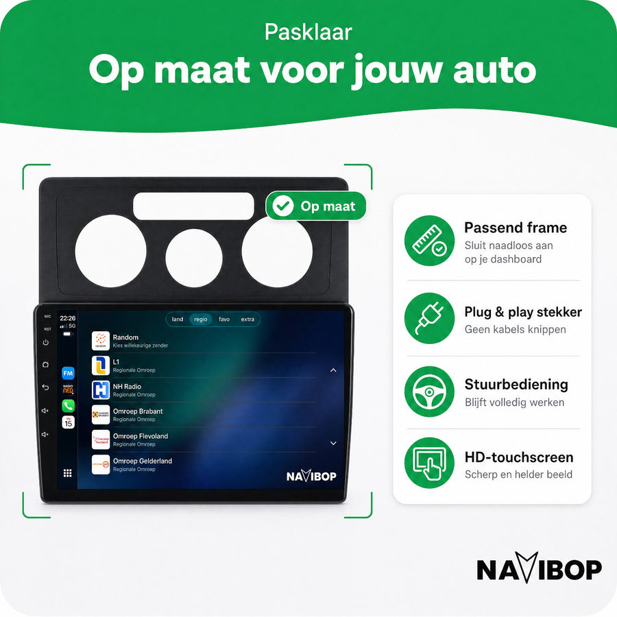 Volkswagen Caddy | Autoradio | CarPlay & Android Auto | Android 15.0 | 2003 t/m 2018