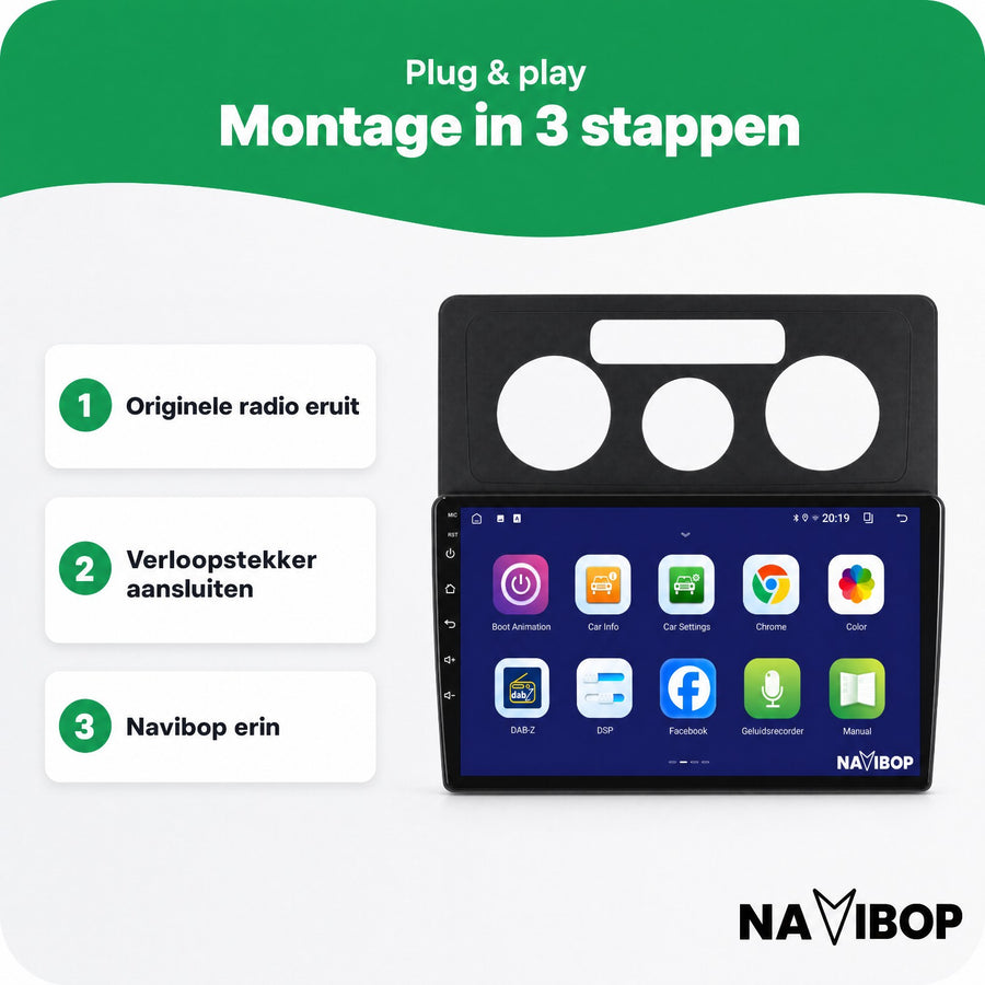 Volkswagen Caddy | Autoradio | CarPlay & Android Auto | Android 15.0 | 2003 t/m 2018