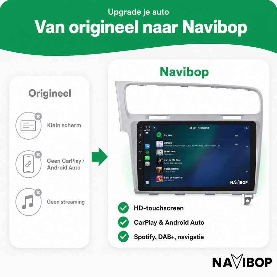 Volkswagen Golf Zilver | Autoradio | CarPlay & Android Auto | Android 15.0 | 2013 t/m 2020
