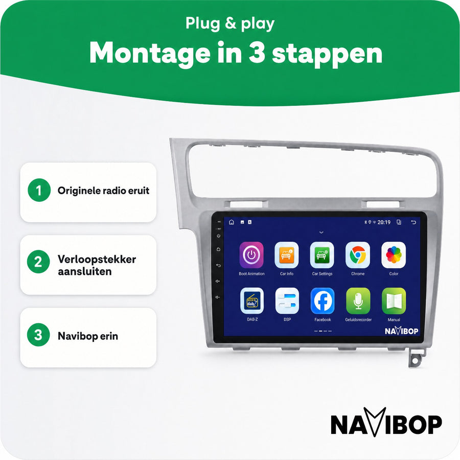 Volkswagen Golf Zilver | Autoradio | CarPlay & Android Auto | Android 15.0 | 2013 t/m 2020