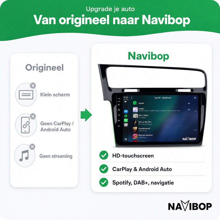 Volkswagen Golf Zwart | Autoradio | CarPlay & Android Auto | Android 15.0 | 2013 t/m 2020