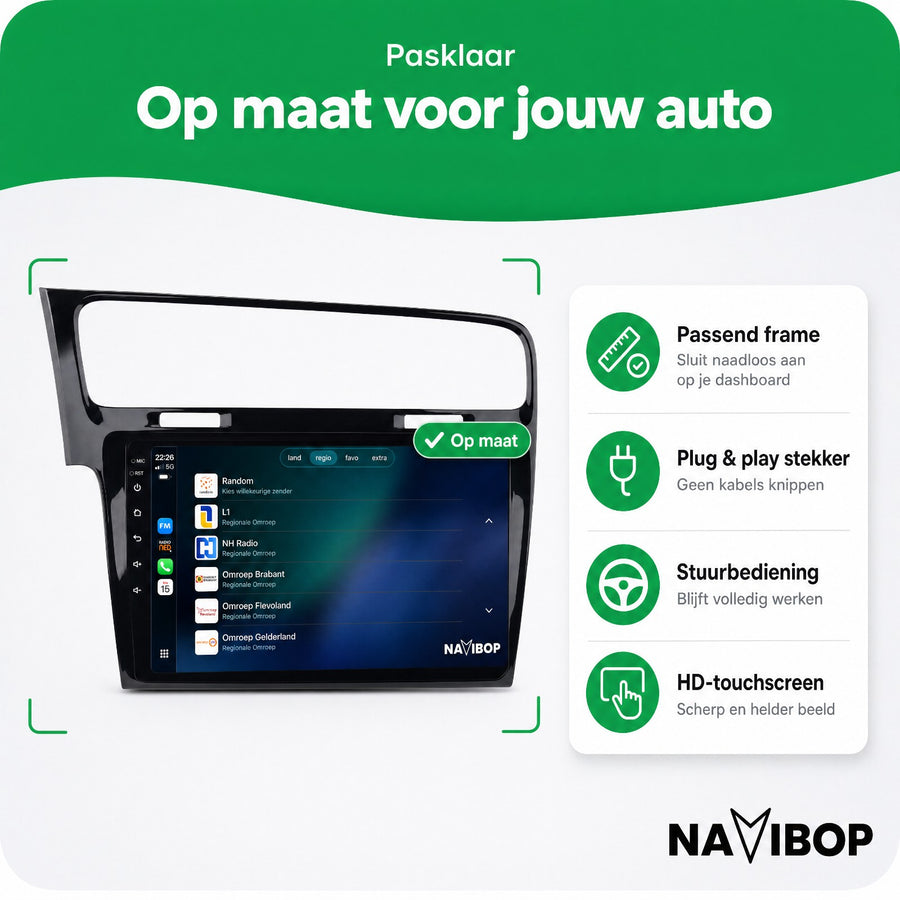 Volkswagen Golf Zwart | Autoradio | CarPlay & Android Auto | Android 15.0 | 2013 t/m 2020