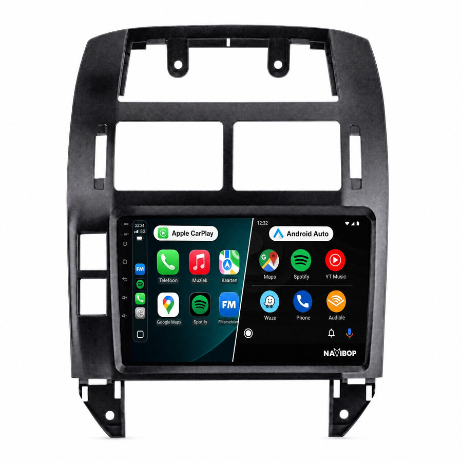 Volkswagen Polo Zwart | Autoradio | CarPlay & Android Auto | Android 15.0 | 2002 t/m 2009