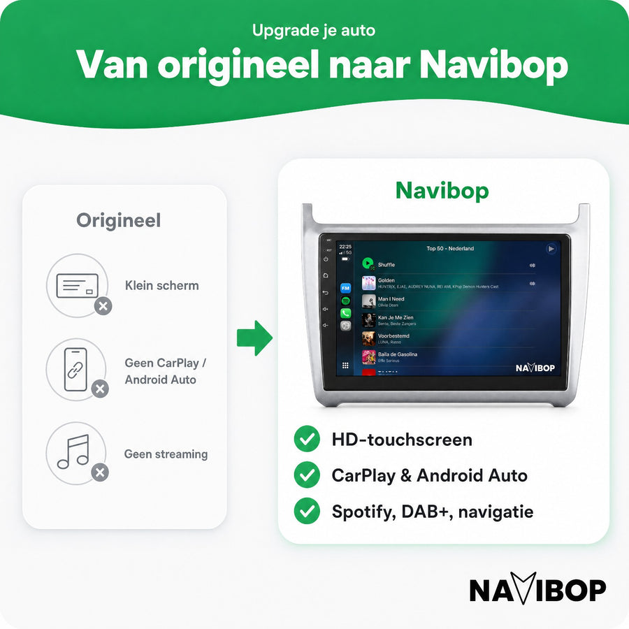 Volkswagen Polo + 2013 Zilver | Autoradio | CarPlay & Android Auto | Android 15.0