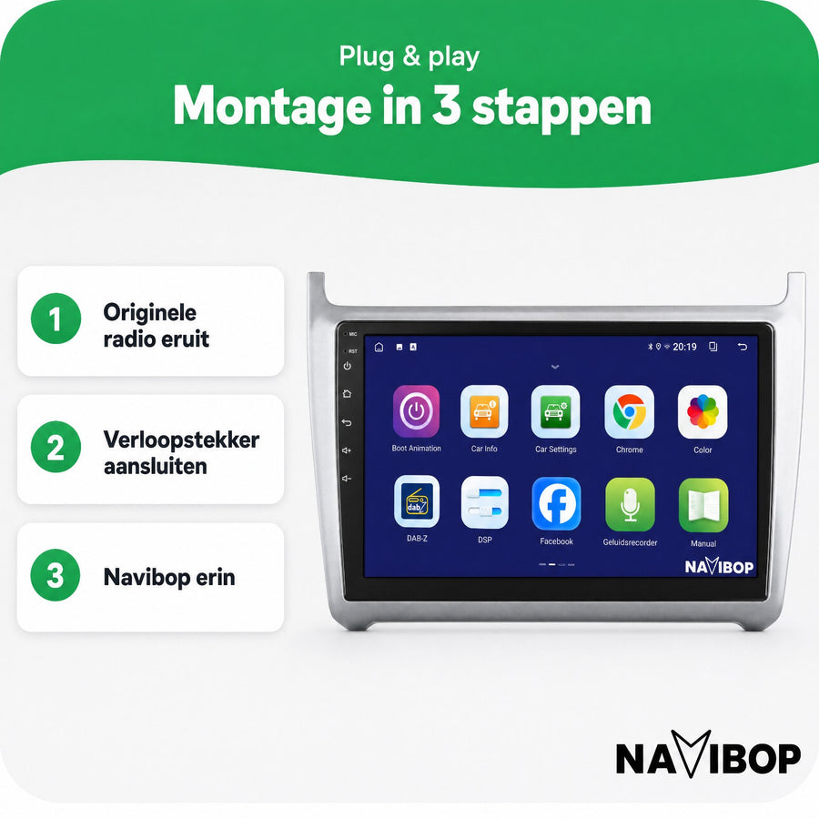 Volkswagen Polo + 2013 Zilver | Autoradio | CarPlay & Android Auto | Android 15.0