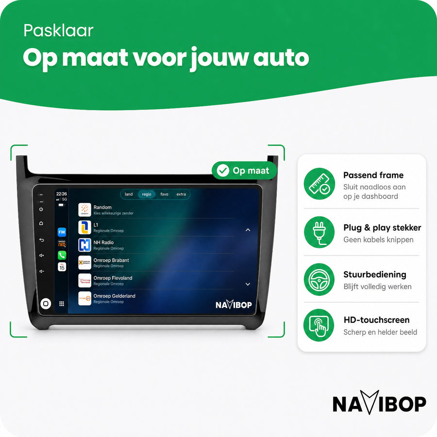 Volkswagen Polo + Glans 2013 Zwart | Autoradio | CarPlay & Android Auto | Android 15.0