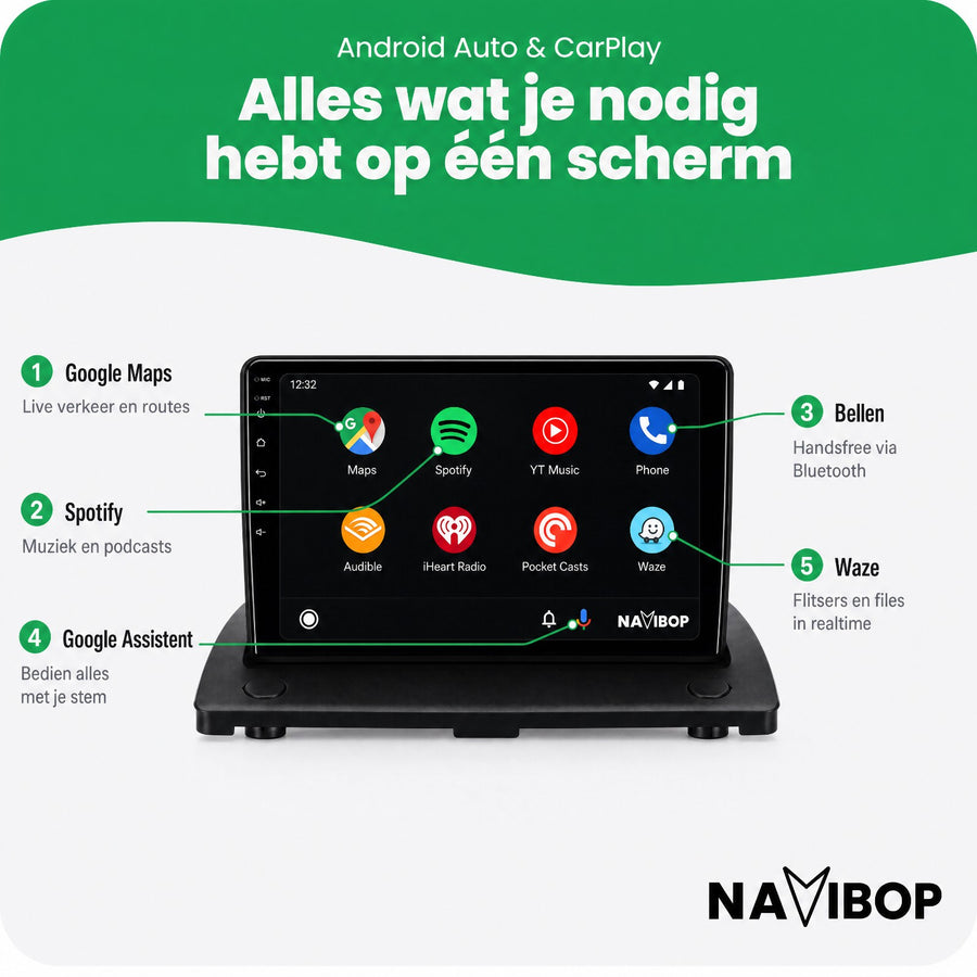 Volvo V50 C30 S40 C70 | Autoradio | CarPlay & Android Auto | Android 15.0 | 2004 t/m 2012