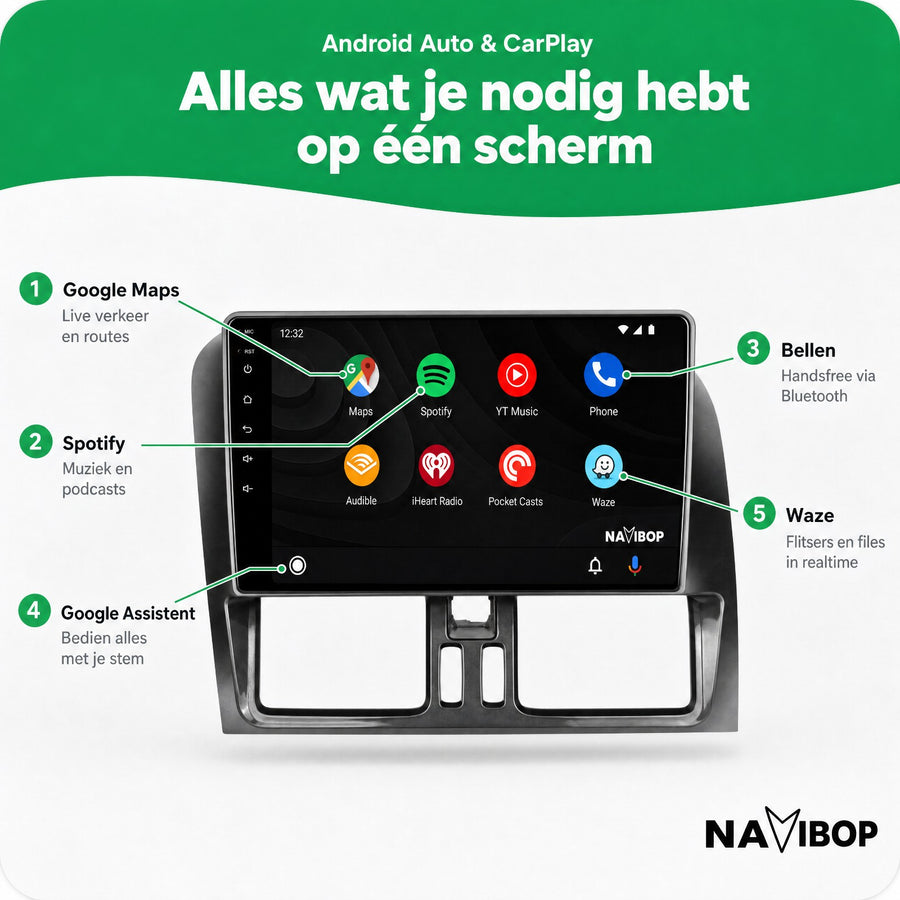 Volvo XC60 | Autoradio | CarPlay & Android Auto | Android 15.0 | 2008 t/m 2017