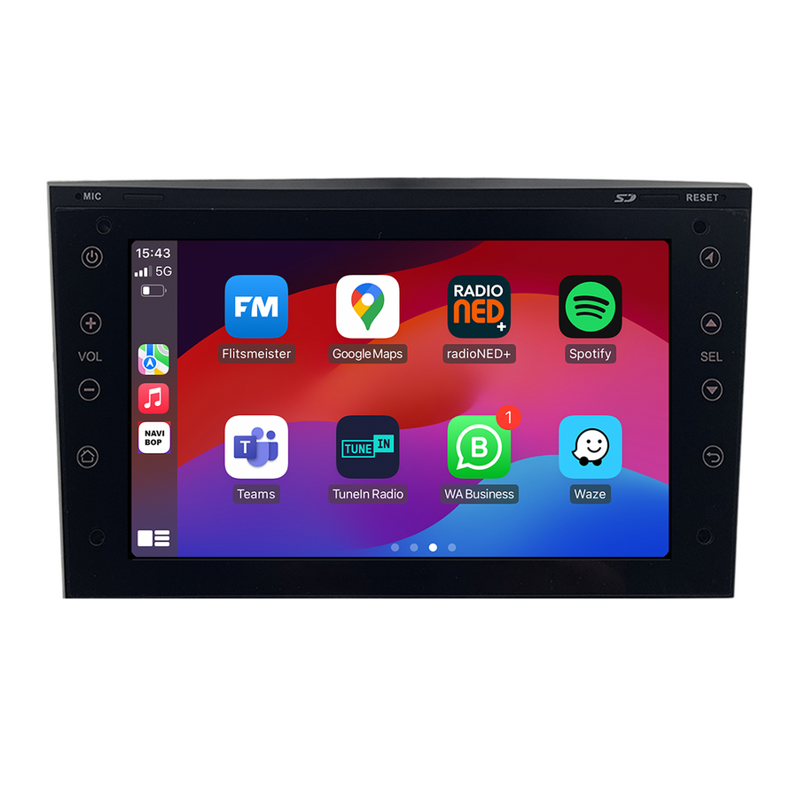 Opel Corsa C - (2001 t/m 2013) | 7 inch Android 15.0 CarPlay autoradio | Draadloos CarPlay & Android Auto | 2GB RAM + 32GB | Externe microfoon | Bluetooth & WiFi | Bouwjaar 2001 t/m 2013