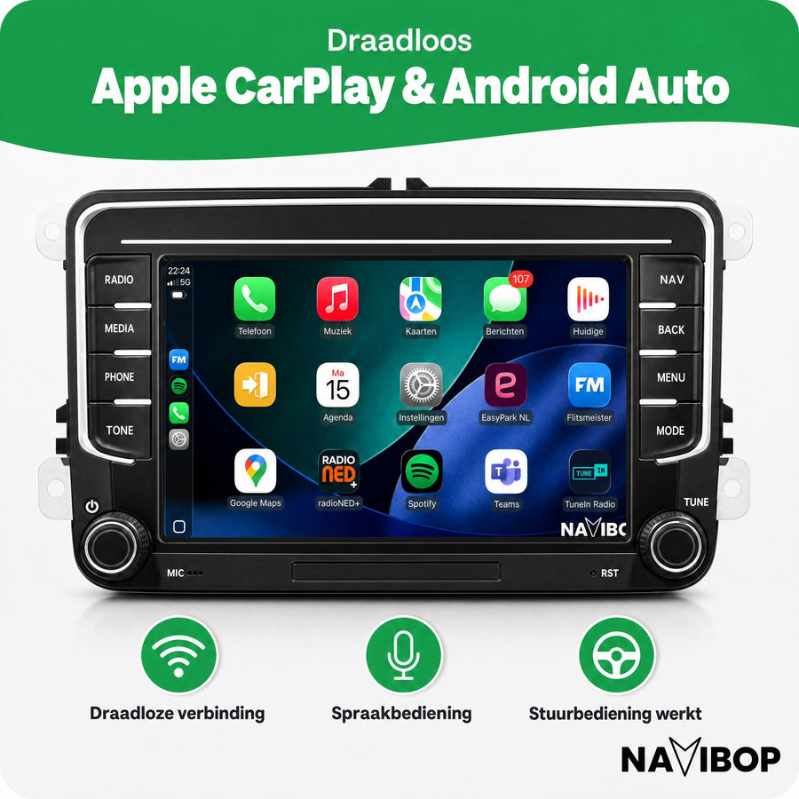 Volkswagen Tiguan | Autoradio | CarPlay & Android Auto | Android 15.0 | 2007 t/m 2016