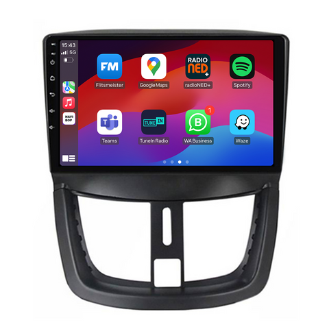 Peugeot 206 | Autoradio | CarPlay & Android Auto | Android 15.0 | 2006 t/m 2014
