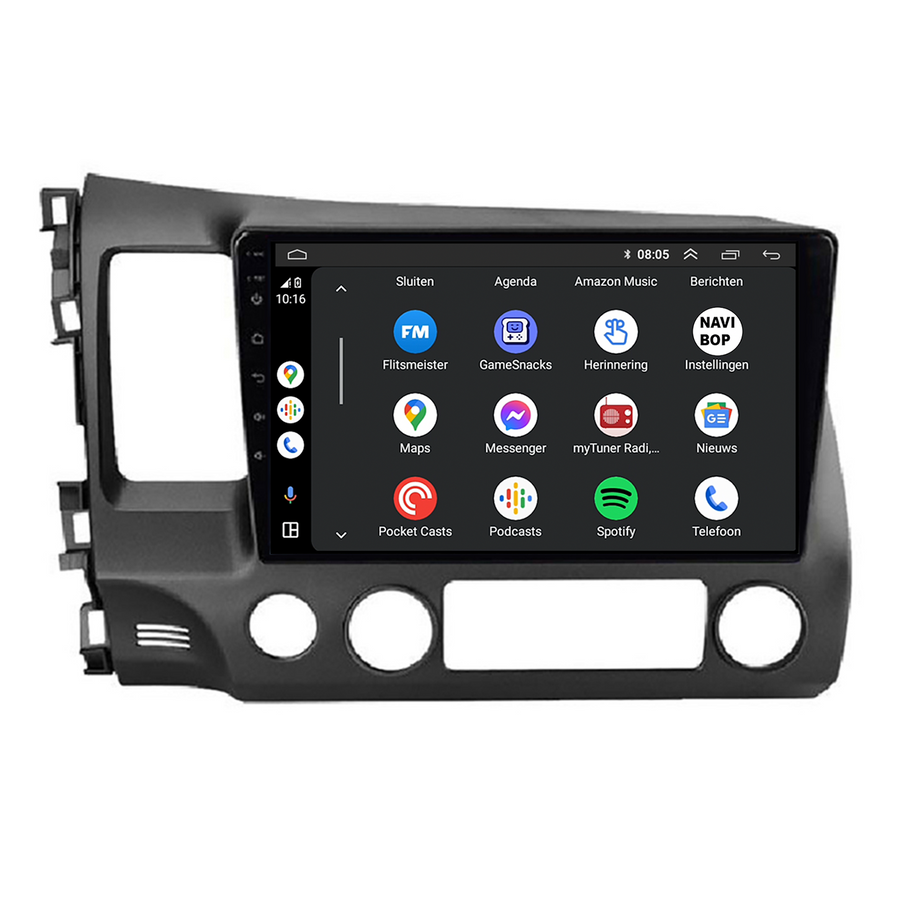 Honda Civic | Autoradio | CarPlay & Android Auto | Android 15.0 | 2005 t/m 2012