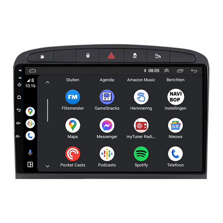 Peugeot 308 | Autoradio | CarPlay & Android Auto | Android 15.0 | 2007 t/m 2020