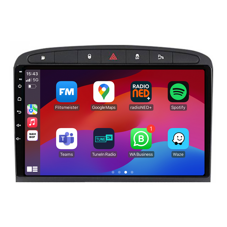 Peugeot 308 | Autoradio | CarPlay & Android Auto | Android 15.0 | 2007 t/m 2020