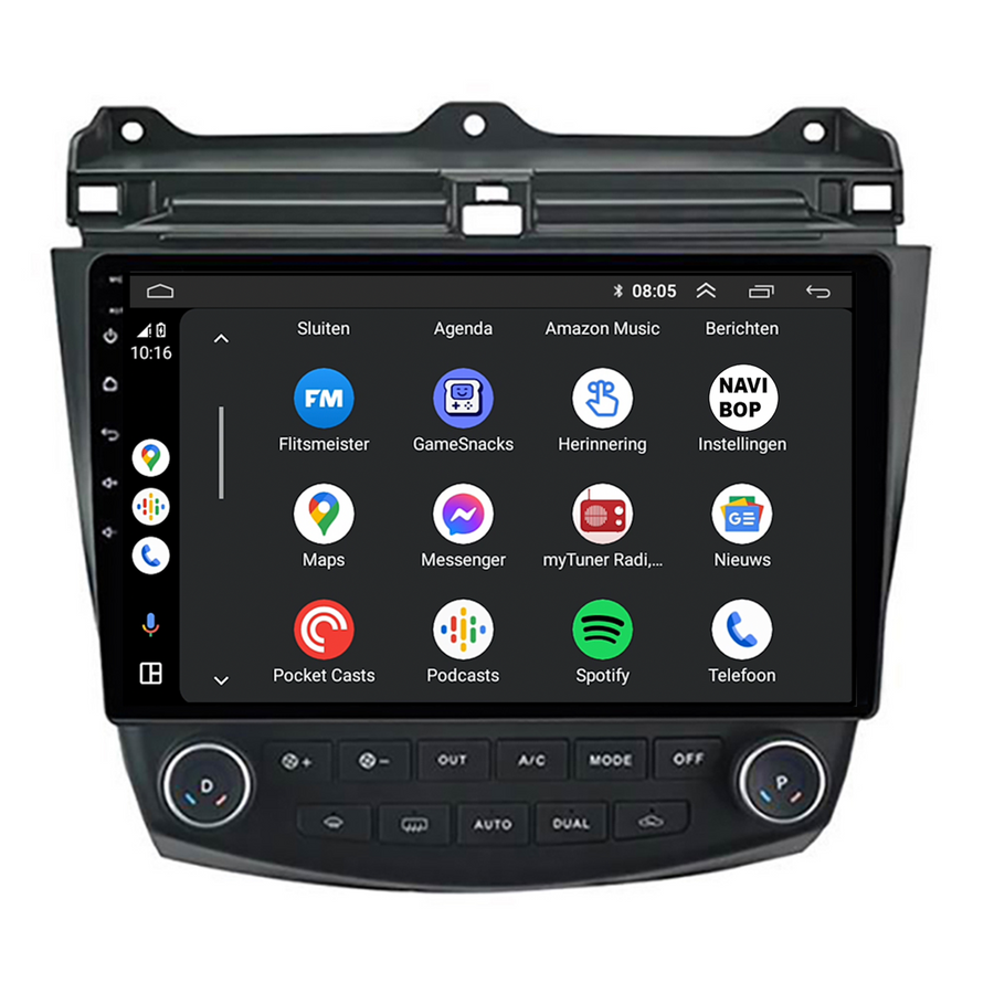 Honda Accord | Autoradio | CarPlay & Android Auto | Android 15.0 | 2003 t/m 2008