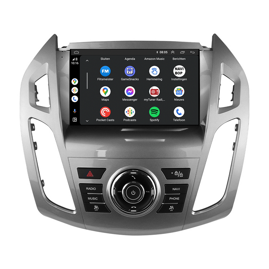 Ford Transit Custom | Autoradio | CarPlay & Android Auto | Android 15.0 | 2013 t/m 2018