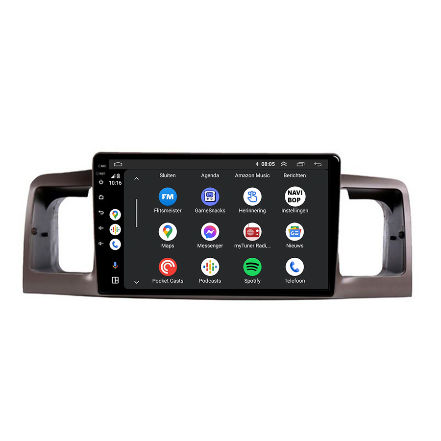 Toyota Corolla | Autoradio | CarPlay & Android Auto | Android 15.0 | 2000 t/m 2007