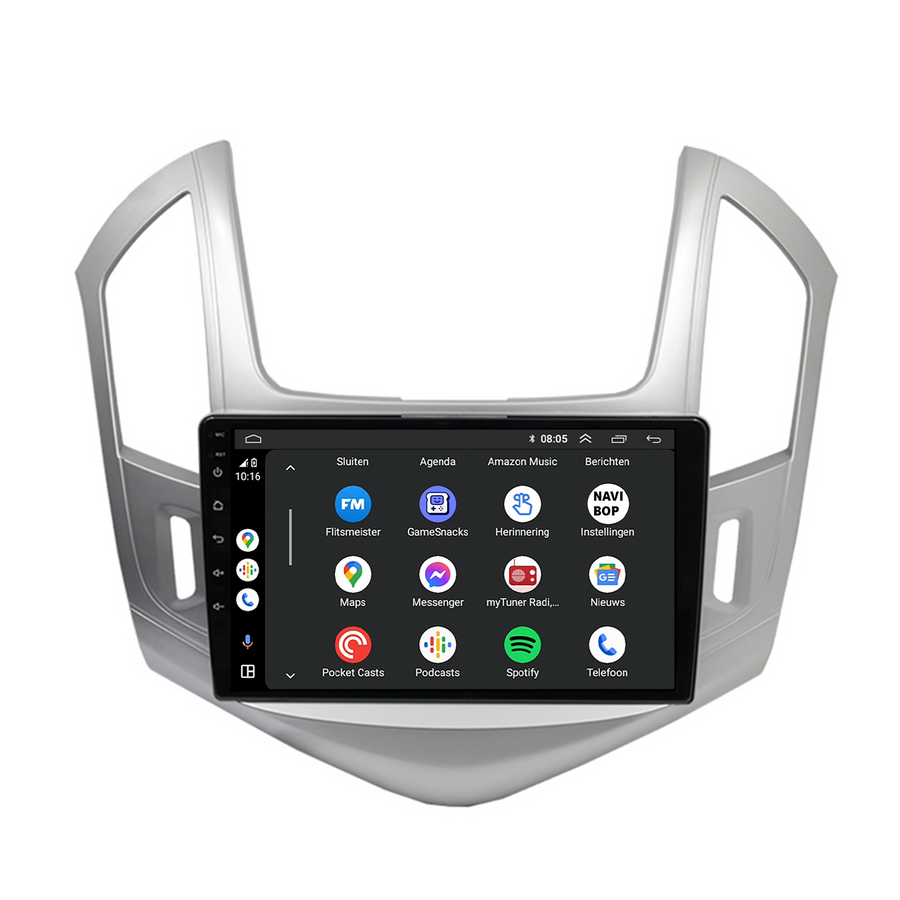 Chevrolet Cruze Zilver | Autoradio | CarPlay & Android Auto | Android 15.0 | 2012 t/m 2015