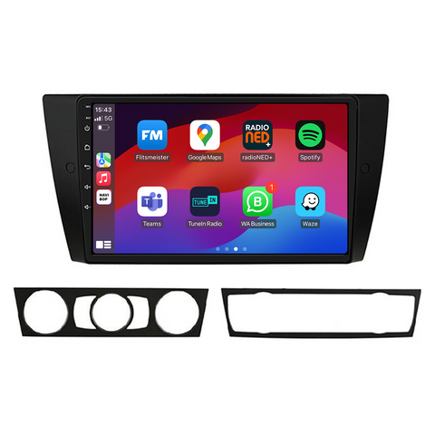 BMW E90 3-Serie  | Autoradio | CarPlay & Android Auto | Android 15.0 | 2005 t/m 2013