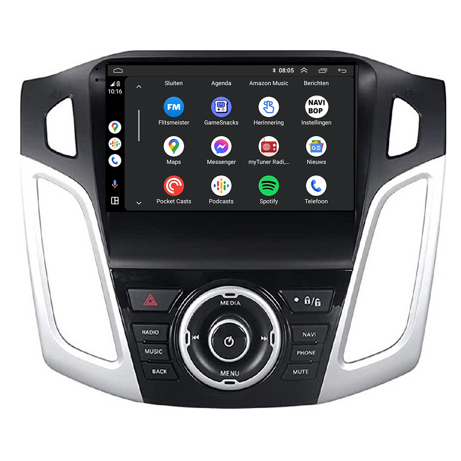 Ford Focus | Autoradio | CarPlay & Android Auto | Android 15.0 | 2011 t/m 2015