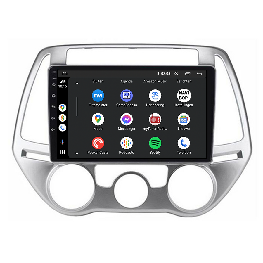 Hyundai I20 | Autoradio | CarPlay & Android Auto | Android 15.0 | 2008 t/m 2015