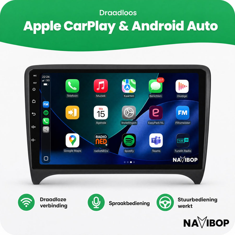 Audi Tt | Autoradio | CarPlay & Android Auto | Android 15.0 | 2007 t/m 2014