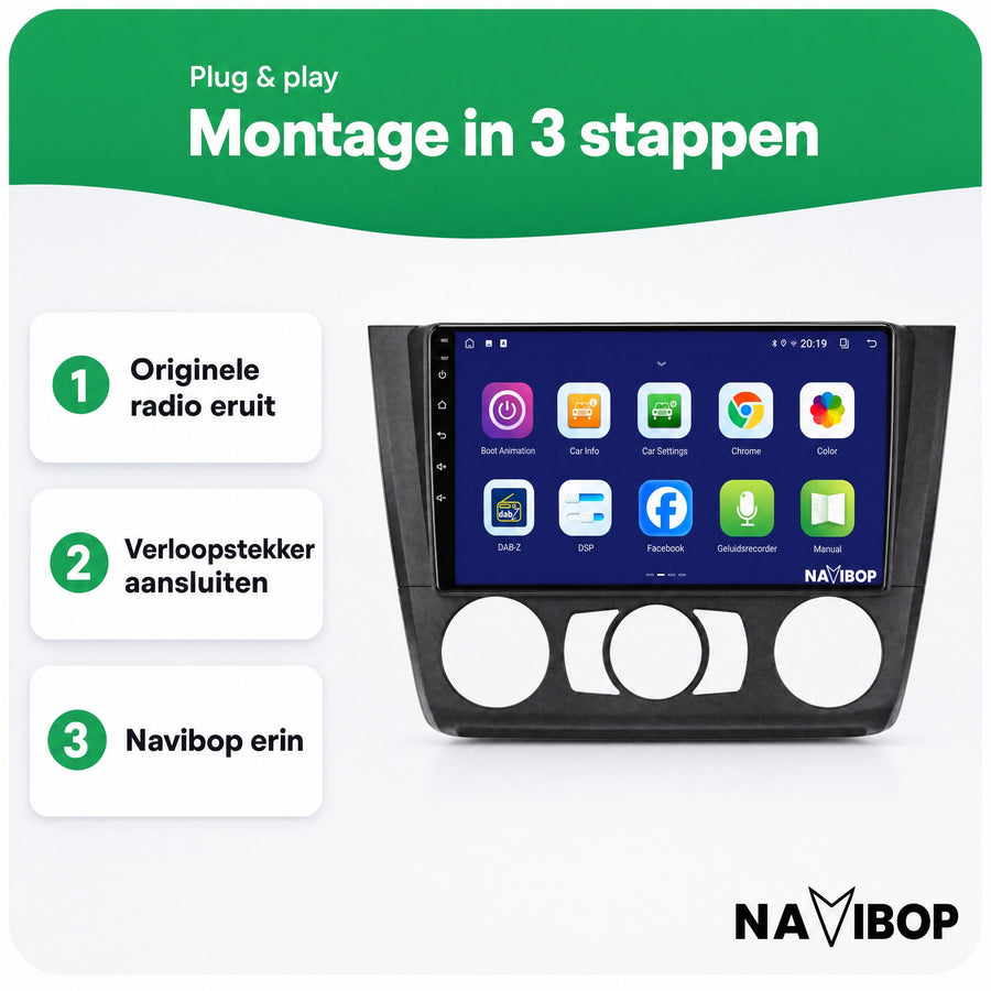 BMW 1-SERIE Versie 1 | Autoradio | CarPlay & Android Auto | Android 15.0 | 2005 t/m 2013