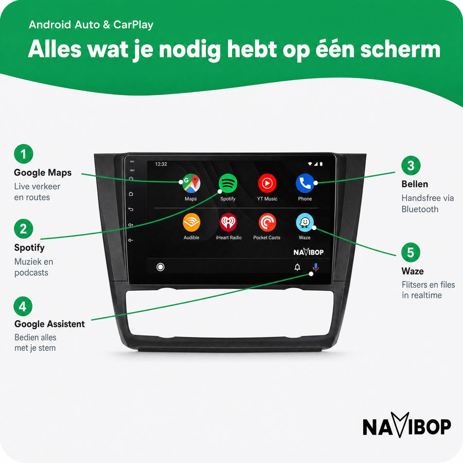 BMW 1-SERIE Versie 3 | Autoradio | CarPlay & Android Auto | Android 15.0 | 2005 t/m 2013