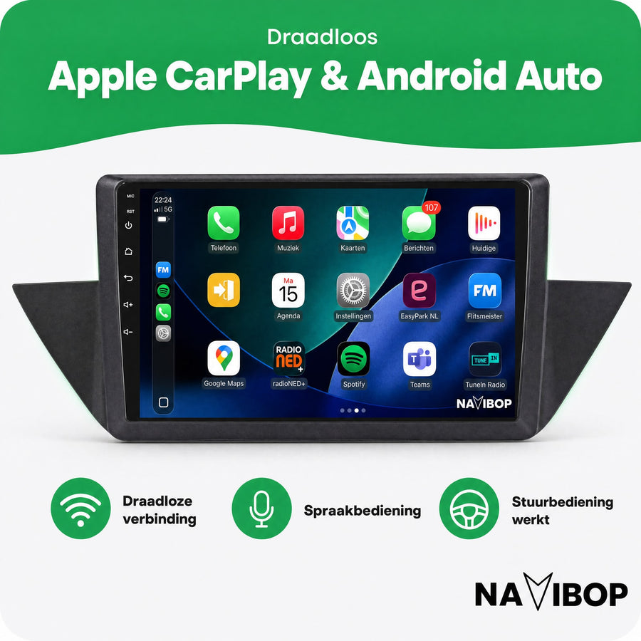 BMW X1 | Autoradio | CarPlay & Android Auto | Android 15.0 | 2009 t/m 2012