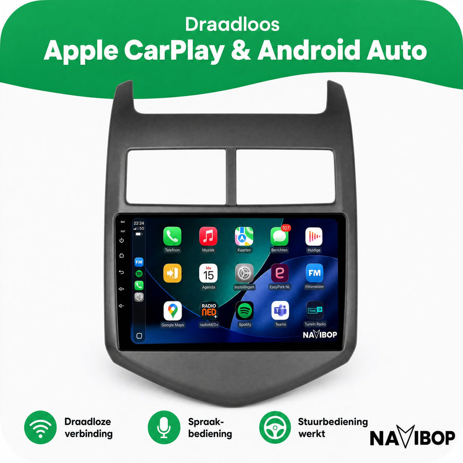 Chevrolet Aveo | Autoradio | CarPlay & Android Auto | Android 15.0 | 2011 t/m 2015