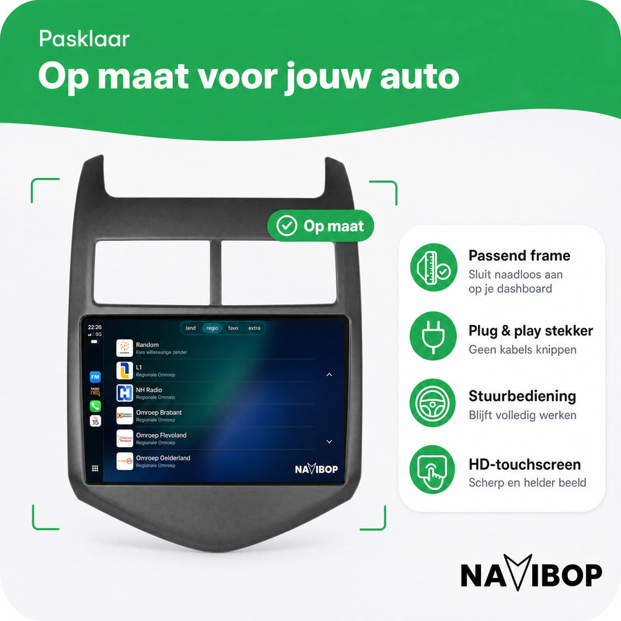 Chevrolet Aveo | Autoradio | CarPlay & Android Auto | Android 15.0 | 2011 t/m 2015