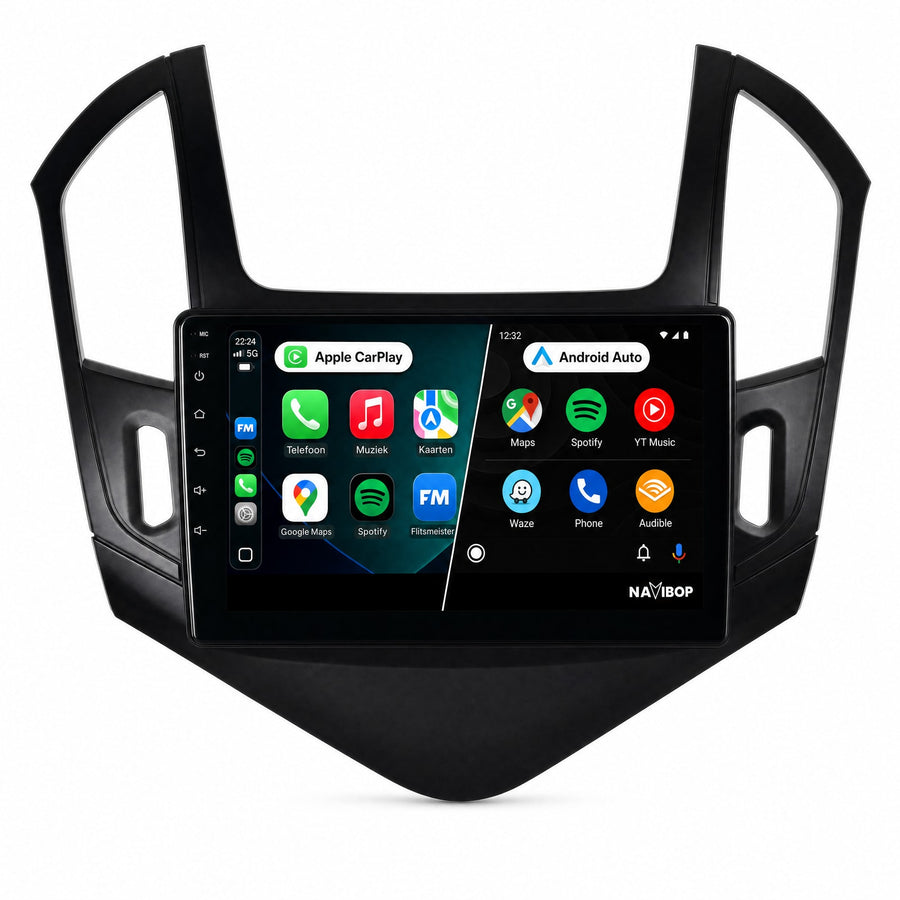 Chevrolet Cruze Zwart | Autoradio | CarPlay & Android Auto | Android 15.0 | 2012 t/m 2015