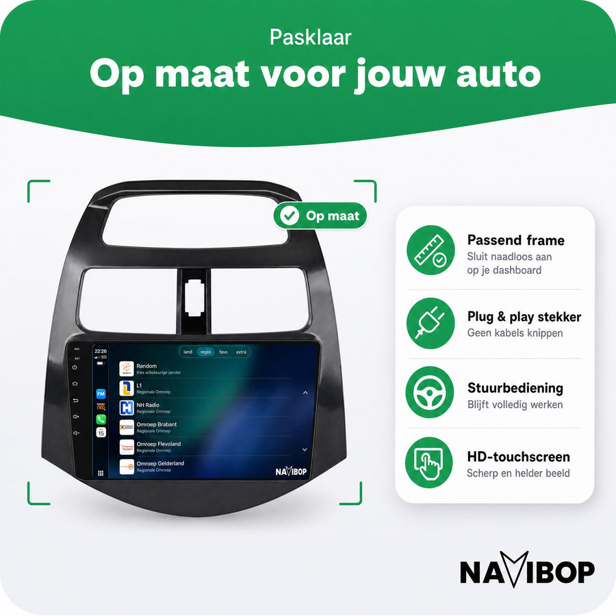 Chevrolet Spark | Autoradio | CarPlay & Android Auto | Android 15.0 | 2009 t/m 2015