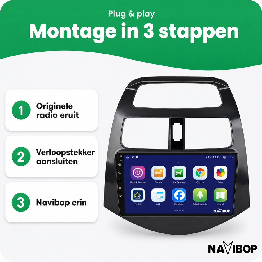 Chevrolet Spark | Autoradio | CarPlay & Android Auto | Android 15.0 | 2009 t/m 2015