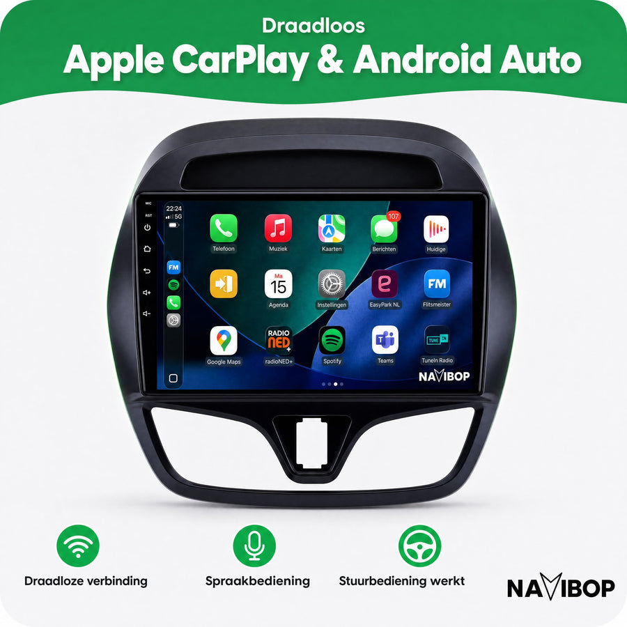 Chevrolet Spark | Autoradio | CarPlay & Android Auto | Android 15.0 | 2015 t/m 2018
