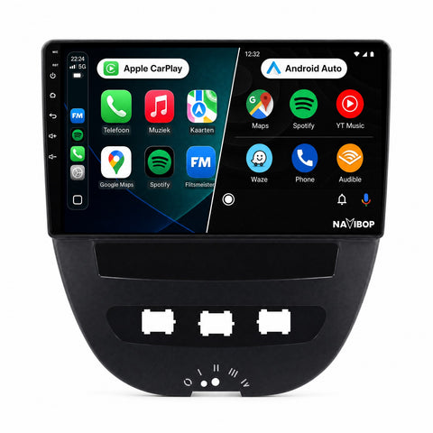 Citroën C1 Toyota Aygo Peugeot 107 | Autoradio | CarPlay & Android Auto | Android 15.0 | 2005 t/m 2014