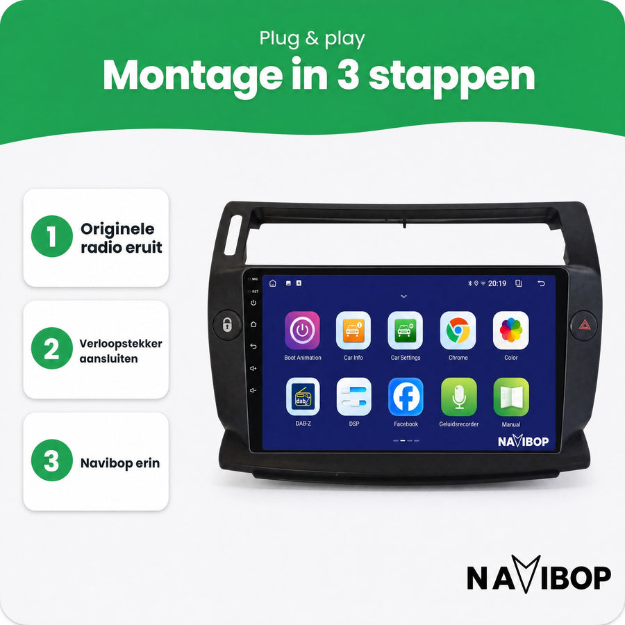 Citroën C4 | Autoradio | CarPlay & Android Auto | Android 15.0 | 2004 t/m 2013
