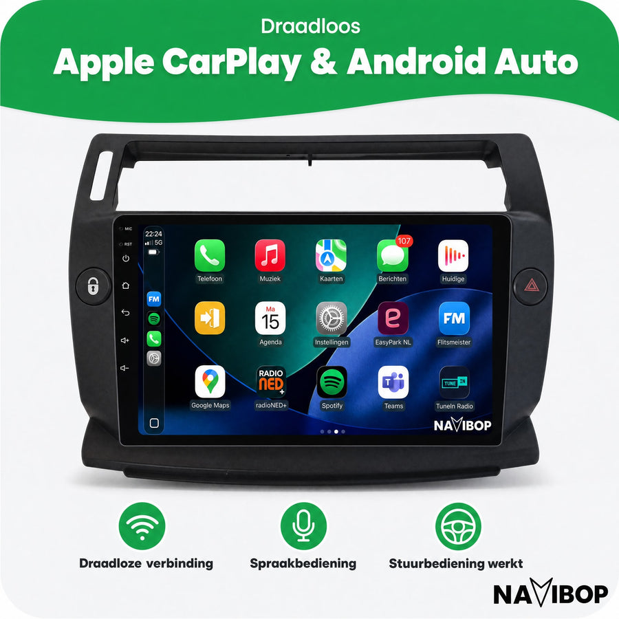 Citroën C4 | Autoradio | CarPlay & Android Auto | Android 15.0 | 2004 t/m 2013