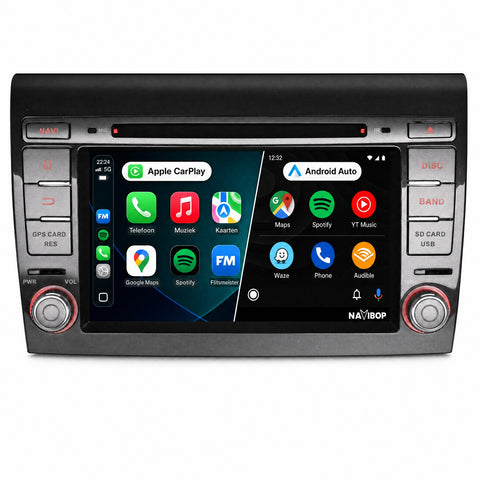 Fiat Bravo | Autoradio | CarPlay & Android Auto | Android 15.0 | 2006 t/m 2017