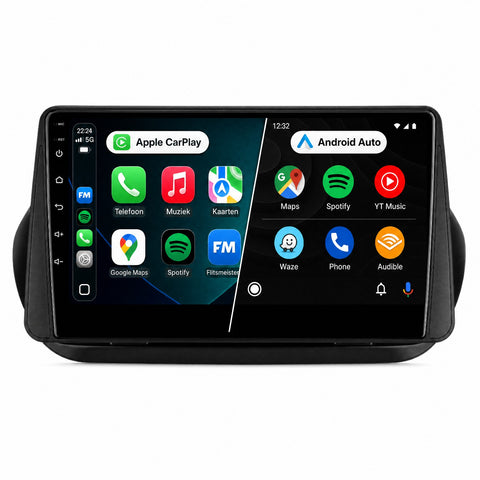 Fiat Fiorini Citroen Nemo Fiat Qubo Peugeot Bipper Peugeot Bipper Tepee | Autoradio | CarPlay & Android Auto | Android 15.0 | 2008 t/m 2018