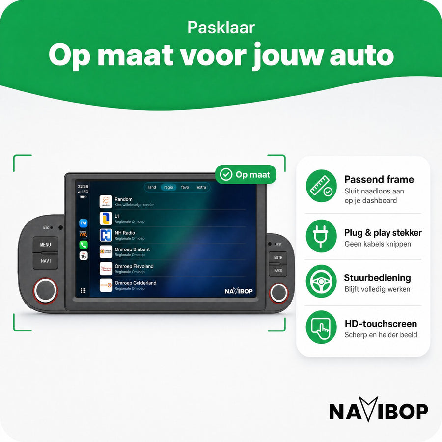 Fiat Panda | Autoradio | CarPlay & Android Auto | Android 15.0 | 2013 t/m 2020