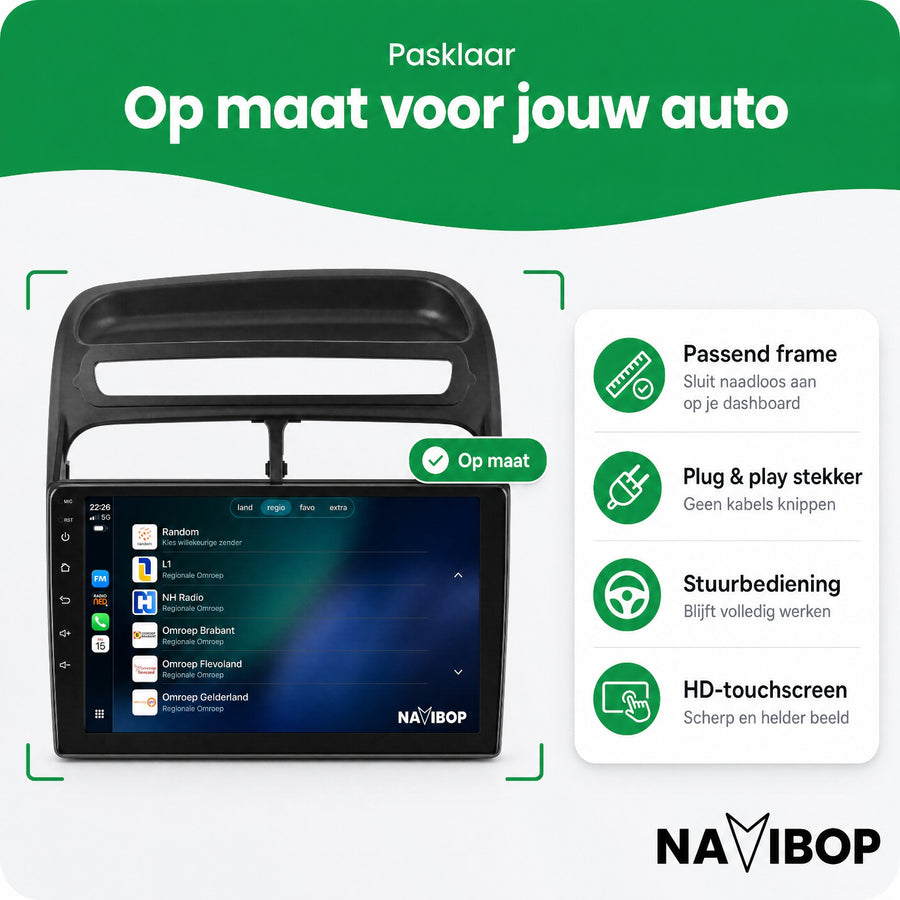 Fiat Punto Linea | Autoradio | CarPlay & Android Auto | Android 15.0 | 2007 t/m 2012