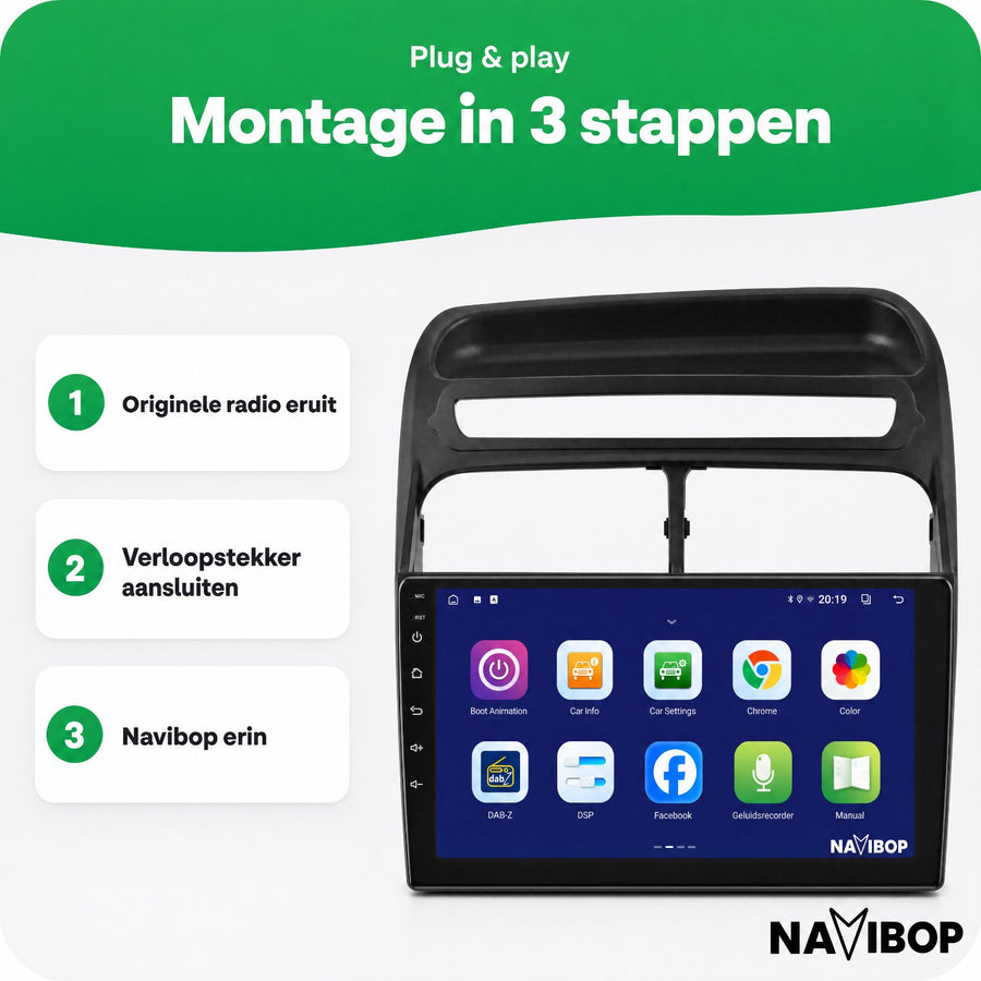 Fiat Punto Linea | Autoradio | CarPlay & Android Auto | Android 15.0 | 2007 t/m 2012