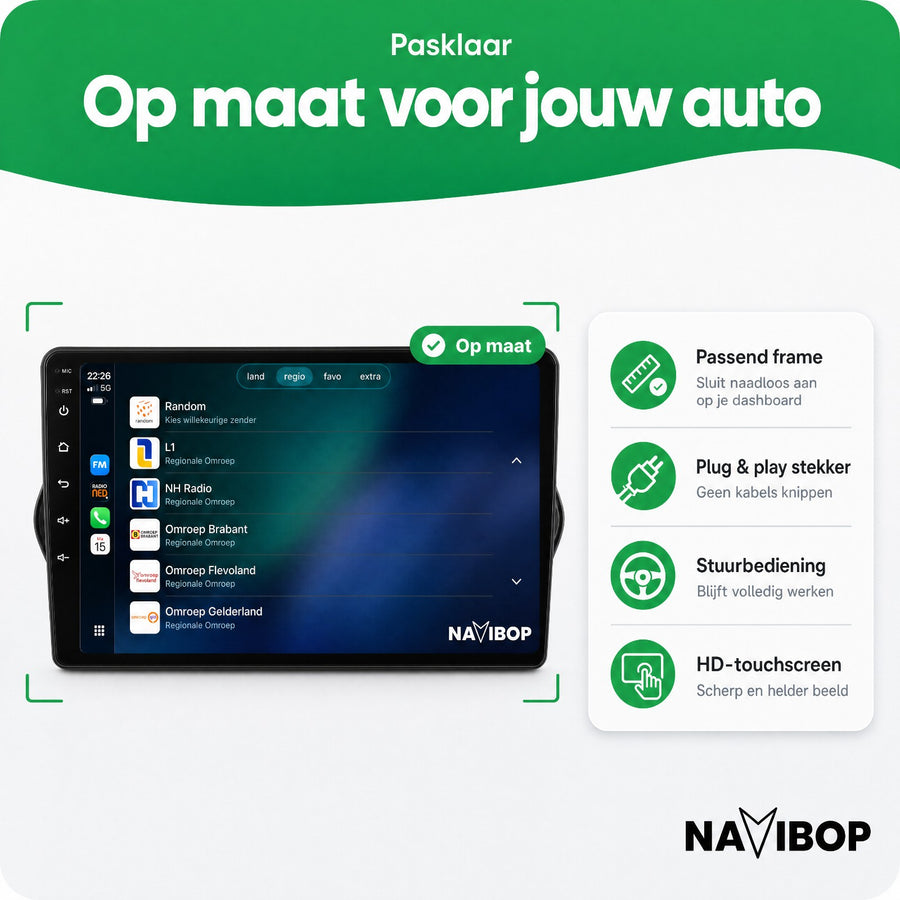 Fiat Tipo | Autoradio | CarPlay & Android Auto | Android 15.0 | 2015 t/m 2020
