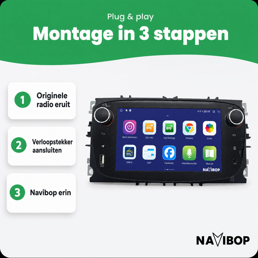 Ford C-max Fiesta Fusion | Autoradio | CarPlay & Android Auto | Android 15.0