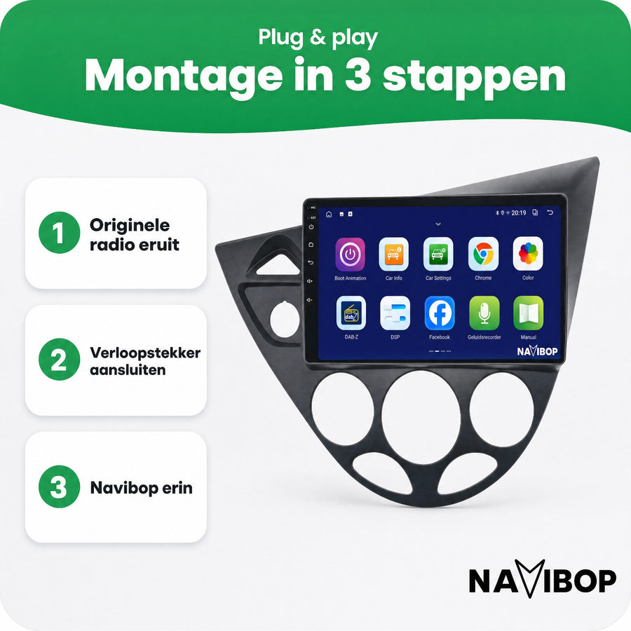 Ford Focus | Autoradio | CarPlay & Android Auto | Android 15.0 | 1998 t/m 2005