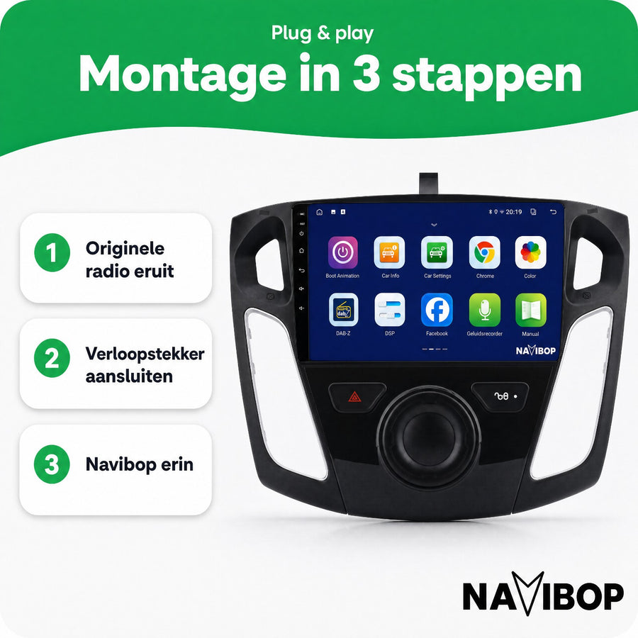 Ford Focus | Autoradio | CarPlay & Android Auto | Android 15.0 | 2011 t/m 2015