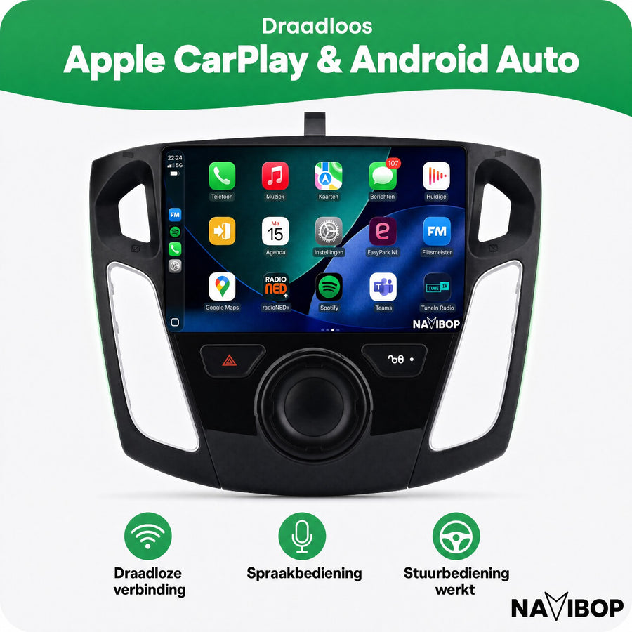 Ford Focus | Autoradio | CarPlay & Android Auto | Android 15.0 | 2011 t/m 2015