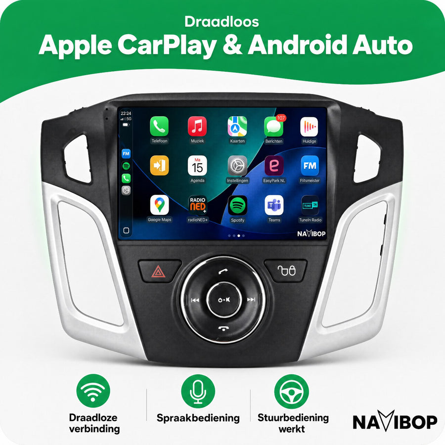 Ford Focus | Autoradio | CarPlay & Android Auto | Android 15.0 | 2012 t/m 2020