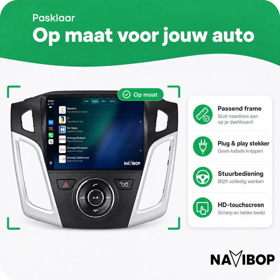 Ford Focus | Autoradio | CarPlay & Android Auto | Android 15.0 | 2012 t/m 2020